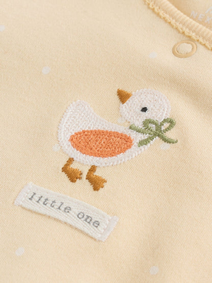 Yellow 3 Pack Baby Sleepsuits