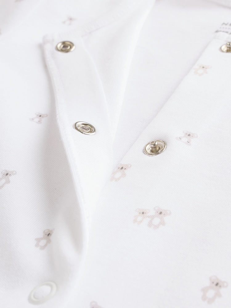 White Baby Sleepsuit, Bodysuit, Beanie and Bib Set 4 Piece (0-9mths)