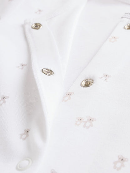 White Baby Sleepsuit, Bodysuit, Beanie and Bib Set 4 Piece (0-9mths)