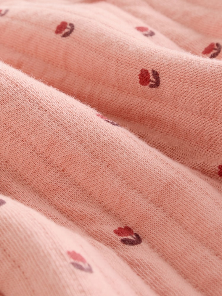 Pink/Cream Quilted Baby Sleepsuits 2 Pack