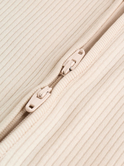 Beige Baby Two Way Zip Sleepsuits 3 Pack (0-2yrs)