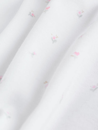 White/Pink Collar 3 Pack Baby Sleepsuits