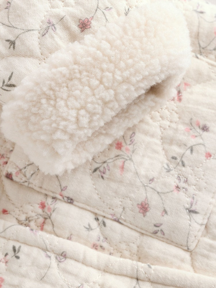 Ecru Floral Baby Crinkle Jersey Coat (0mths-2yrs)