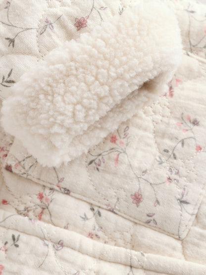 Ecru Floral Baby Crinkle Jersey Coat (0mths-2yrs)