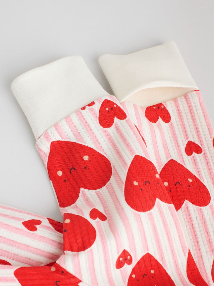 Red Heart Two Way Zip Baby Sleepsuits 3 Pack (0mths-3yrs)