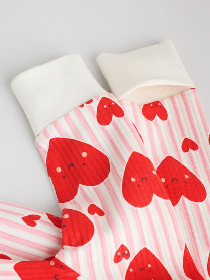 Red Heart Two Way Zip Baby Sleepsuits 3 Pack (0mths-3yrs)