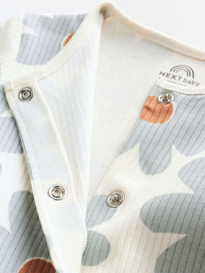 Sage Green Floral Baby Sleepsuits 5 Pack (0mths-2yrs)