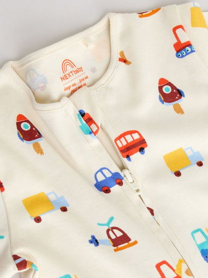 Multi Two Way Zip Baby Sleepsuit 5 Pack (0mths-3yrs)