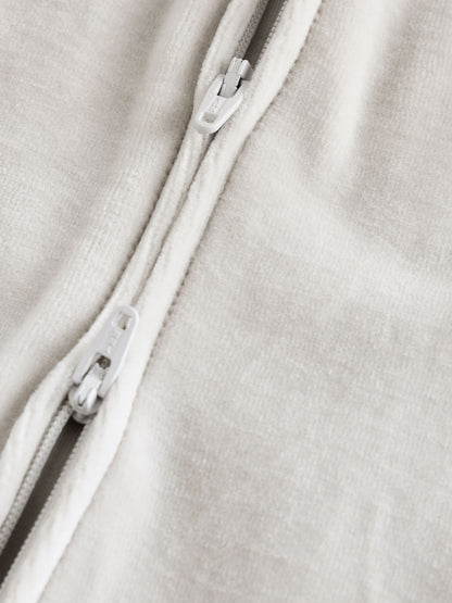 Grey Velour Two Way Zip Baby Sleepsuits 2 Pack (0-2yrs)