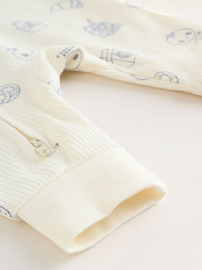 Blue Milk Club Two Way Zip Baby Sleepsuits 3 Pack (0mths-3yrs)