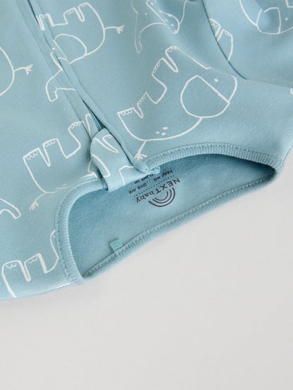 Blue Baby Linear Elephant Sleepsuits 3 Pack (0-2yrs)