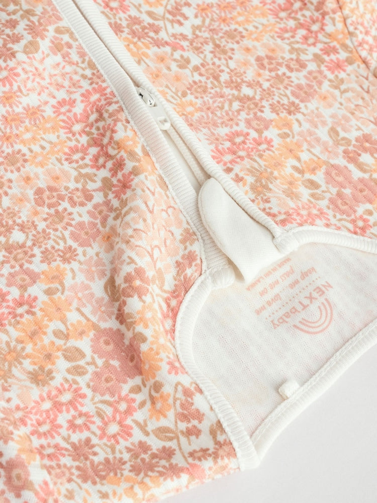 Neutral 5 Pack Two Way Zip Baby Sleepsuits (0mths-3yrs)