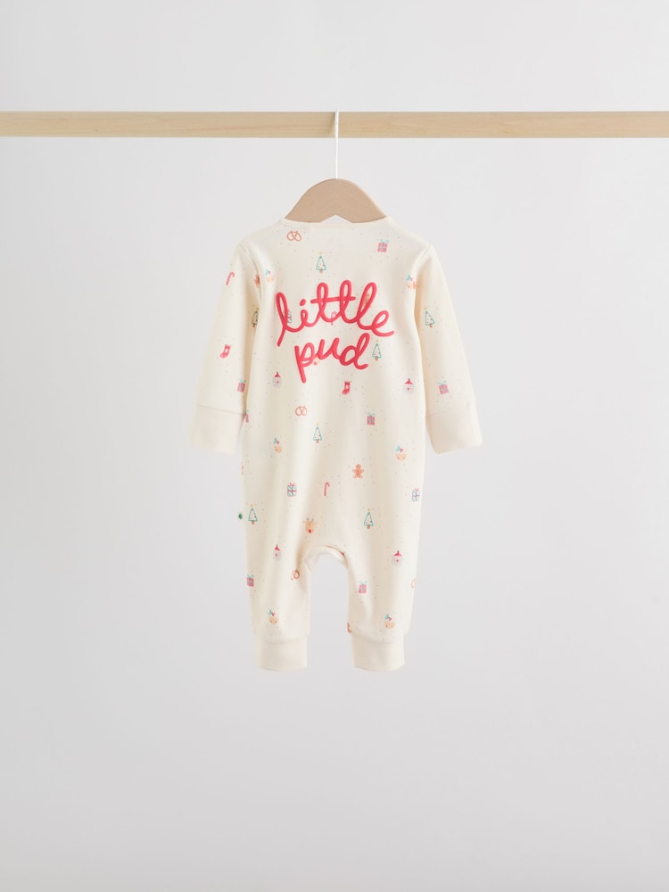 Red Baby Christmas Sleepsuits 3 Pack (0mths-3yrs)