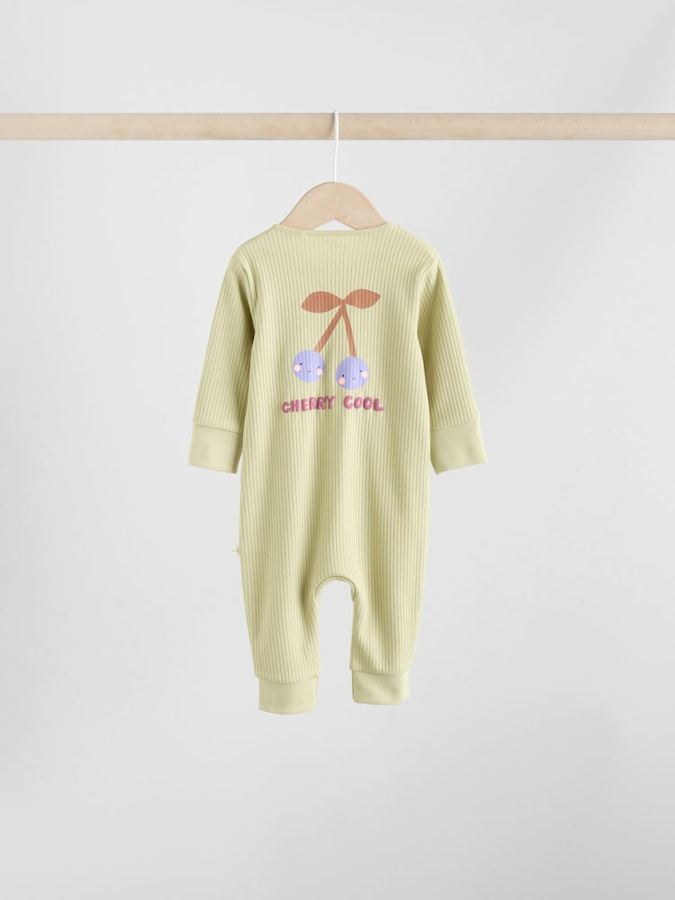 Multi Flower Two Way Zip Baby Sleepsuits 3 Pack (0mths-3yrs)