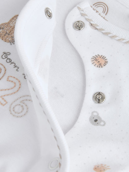 White Born in 2026 Baby Sleepsuit & Hat Set (0-9mths)