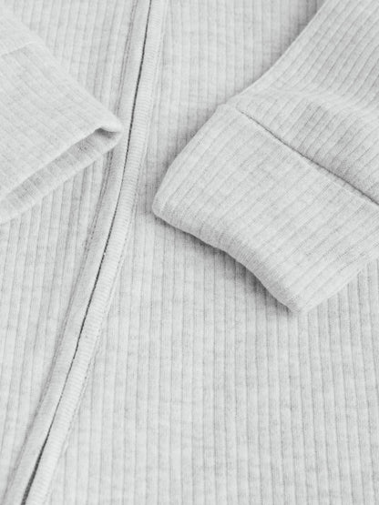 Neutral 5 Pack Two Way Zip Footed Baby Sleepsuits (0-2yrs)