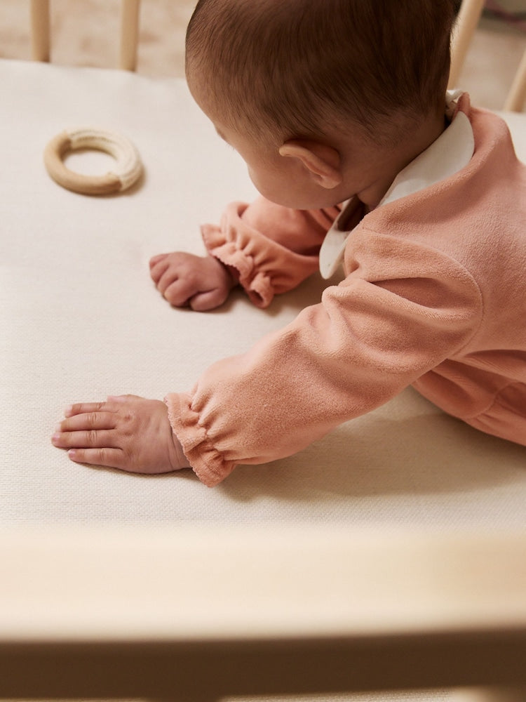 Pink Velour Baby Sleepsuit (0mths-3yrs)