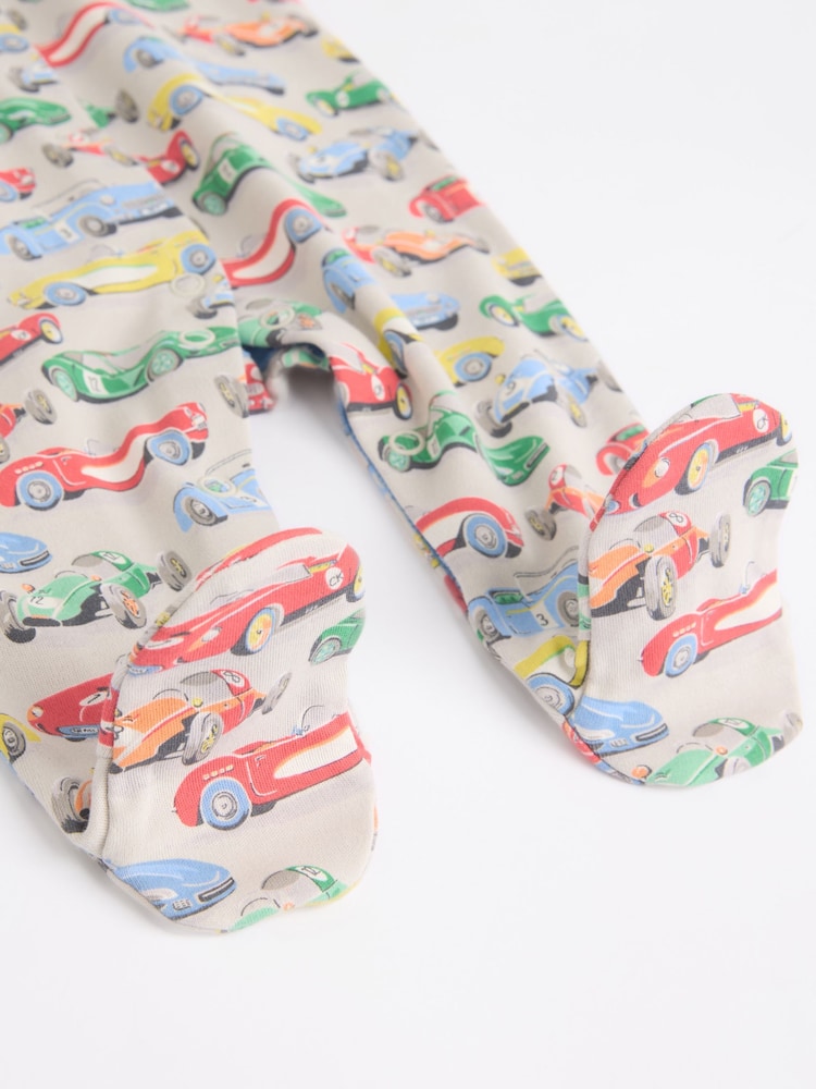 Blue/Green Cath Kidston Cars Baby 100% Cotton Sleepsuits 3