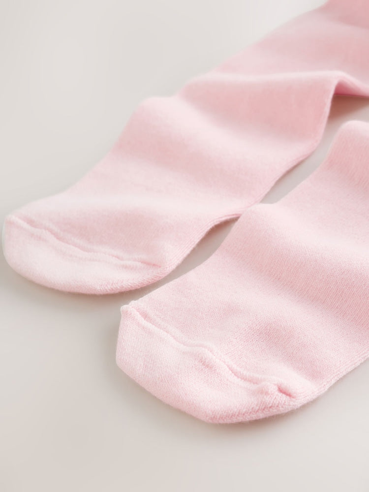 White/Pink Ditsy Baby Bloomer Rompers Set 2 Piece with Tights (0mths-3yrs)