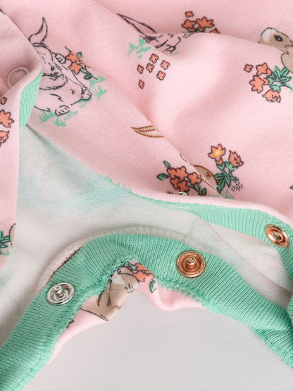 Pink/Ecru Cath Kidston Floral Baby 100% Cotton Sleepsuits 3