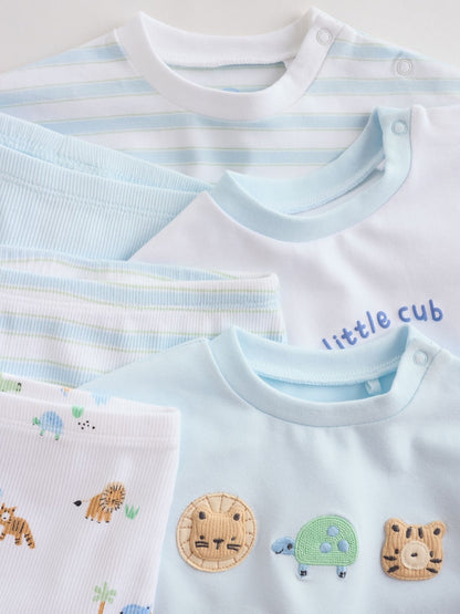 Blue Safari Baby Top & Leggings 6 Piece Set