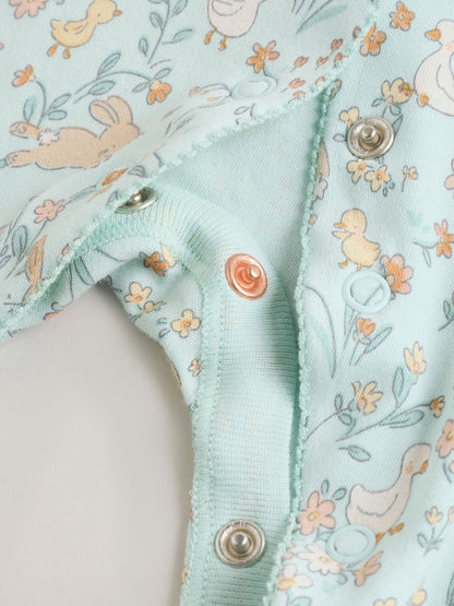 Yellow 3 Pack Baby Sleepsuits