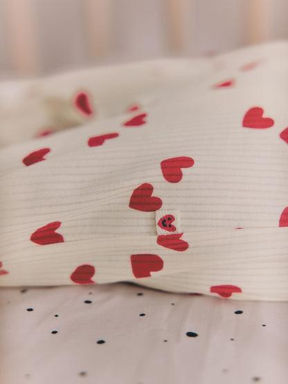 Red Heart Valentines Valentines Two Way Zip Baby Sleepsuit (0-