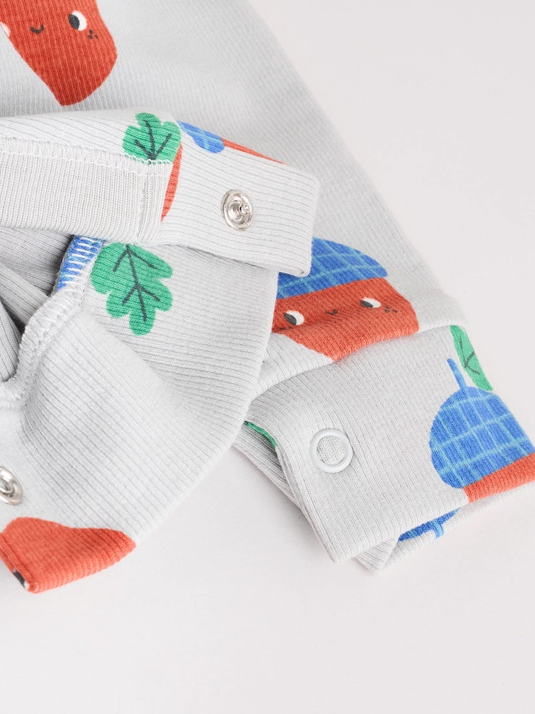 Green Autumn Pumpkin Baby Footless Sleepsuits 3 Pack