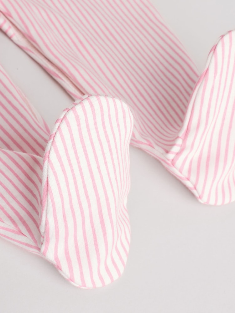 Pink Collar 3 Pack Baby Sleepsuits (0-2yrs)