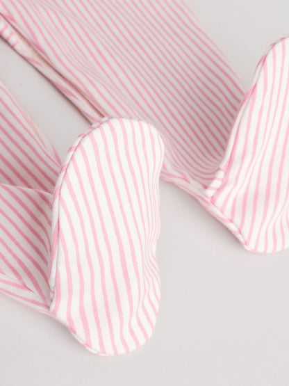 Pink Collar 3 Pack Baby Sleepsuits (0-2yrs)