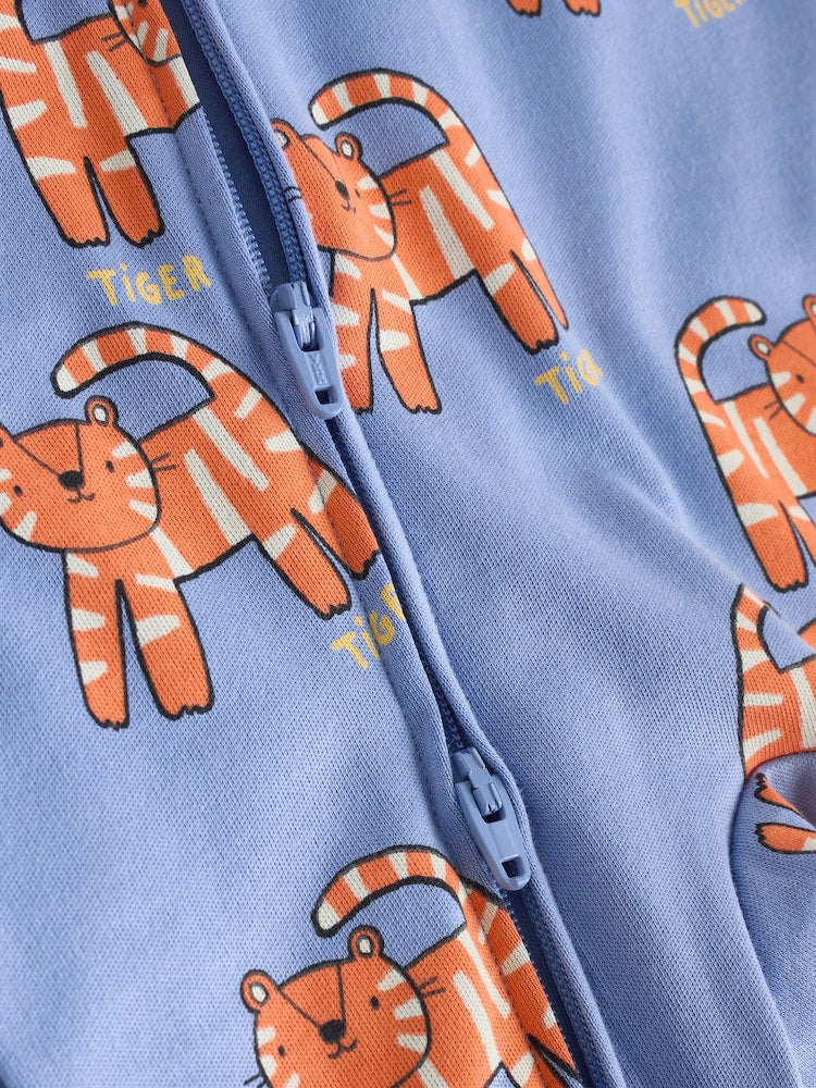 Multi Cotton Two Way Zip Baby Sleepsuits 5 Pack (0-2yrs)