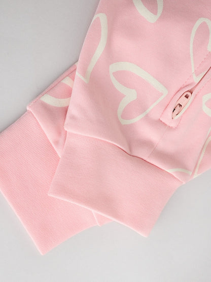 Pink Print Two Way Zip Baby Sleepsuits 4 Pack (0mths-3yrs)