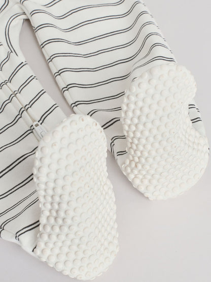 White/Black Two Way Zip Baby Sleepsuits 4 Pack (0mths-2yrs)