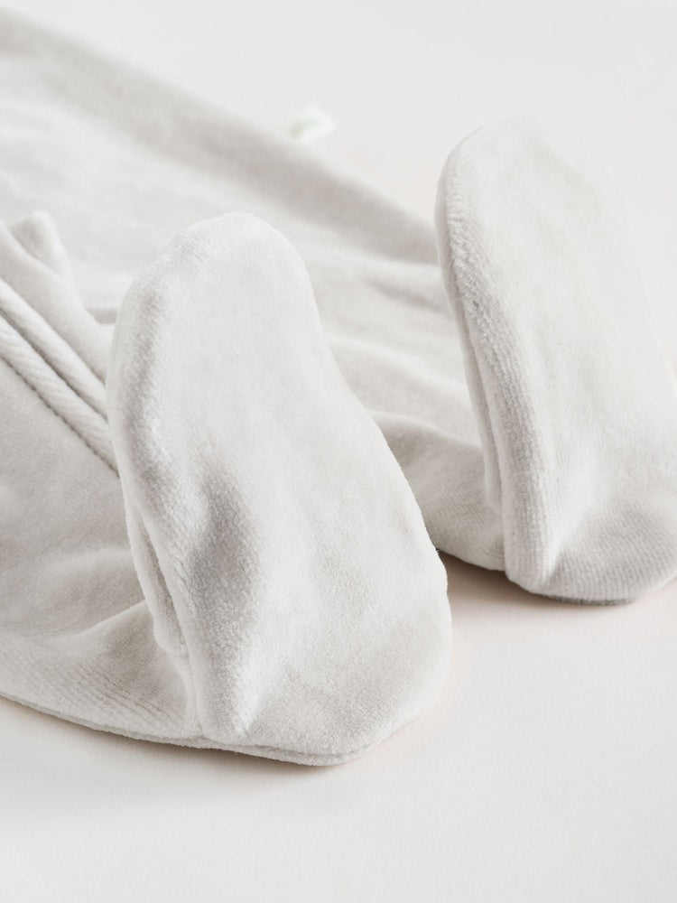 Grey Velour Two Way Zip Baby Sleepsuits 2 Pack (0-2yrs)