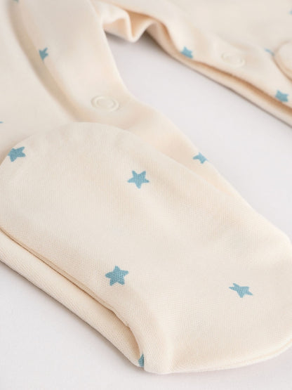 Blue Baby Sleepsuit, Bodysuit, Beanie and Bib Set 4 Piece (0-12mths)