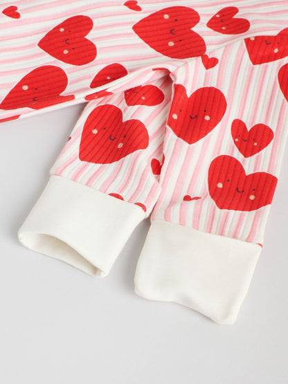 Red Heart Two Way Zip Baby Sleepsuits 3 Pack (0mths-3yrs)