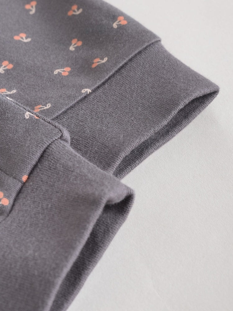 Monochrome Leopard And Cherry Print Two Way Zip Baby Sleepsuits 4 Pack (0mths-3yrs)