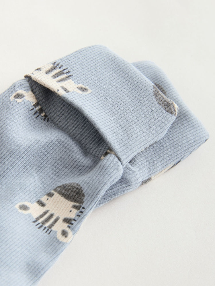 Multi Safari Animal Baby Sleepsuits 4 Pack (0mths-3yrs)