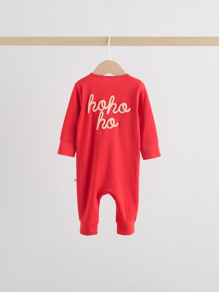 Red Baby Christmas Sleepsuits 3 Pack (0mths-3yrs)