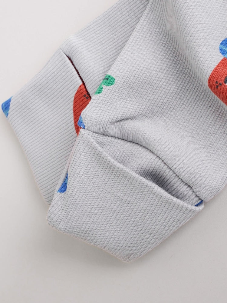 Green Autumn Pumpkin Baby Footless Sleepsuits 3 Pack