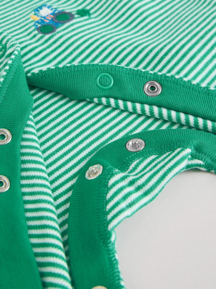 Multi Farm 3 Pack Baby Sleepsuits (0mths-2yrs)