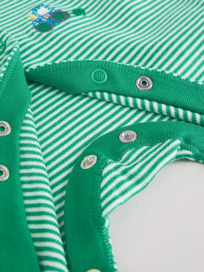 Multi Farm 3 Pack Baby Sleepsuits (0mths-2yrs)