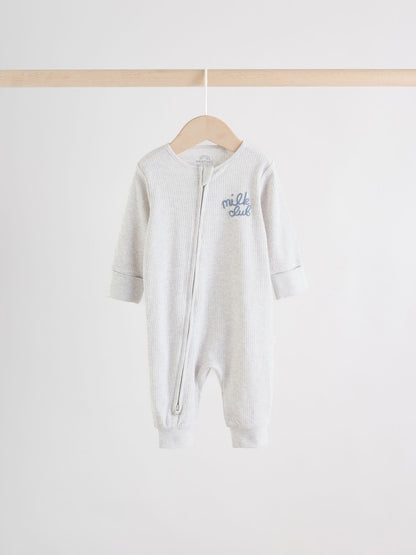 Blue Milk Club Two Way Zip Baby Sleepsuits 3 Pack (0mths-3yrs)