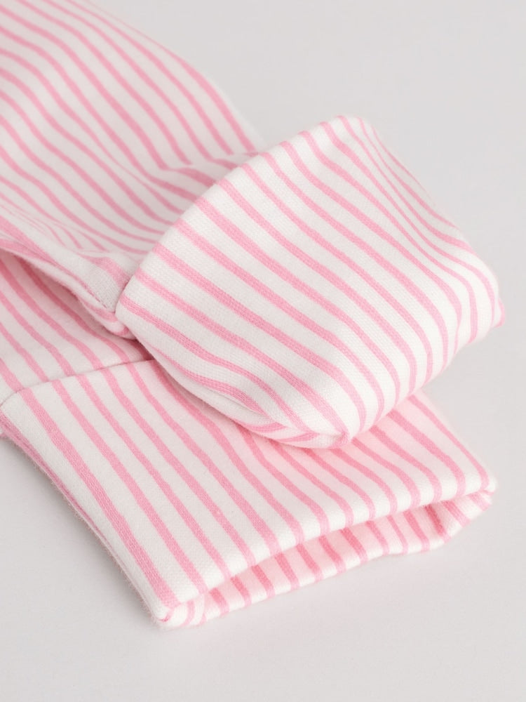 Pink Collar 3 Pack Baby Sleepsuits (0-2yrs)