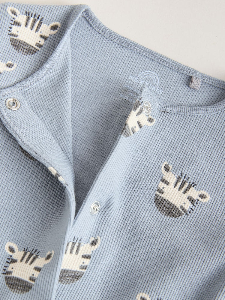 Multi Safari Animal Baby Sleepsuits 4 Pack (0mths-3yrs)