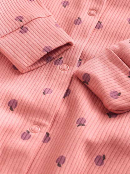 Pink/Rust Ditsy Floral 5 Pack Baby Sleepsuits (0-2yrs)