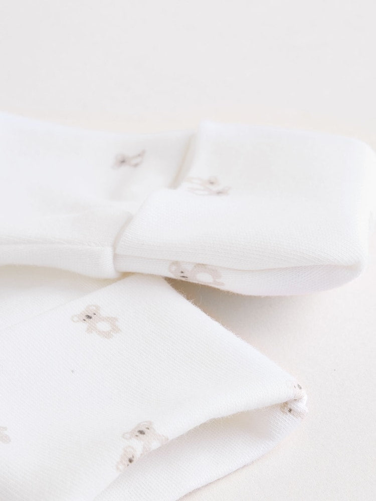 White Baby Sleepsuit, Bodysuit, Beanie and Bib Set 4 Piece (0-9mths)