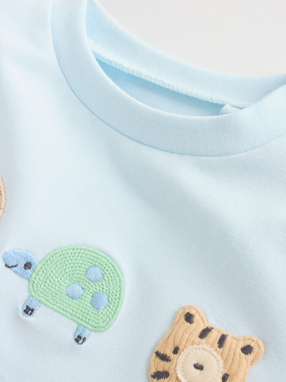 Blue Safari Baby Top & Leggings 6 Piece Set