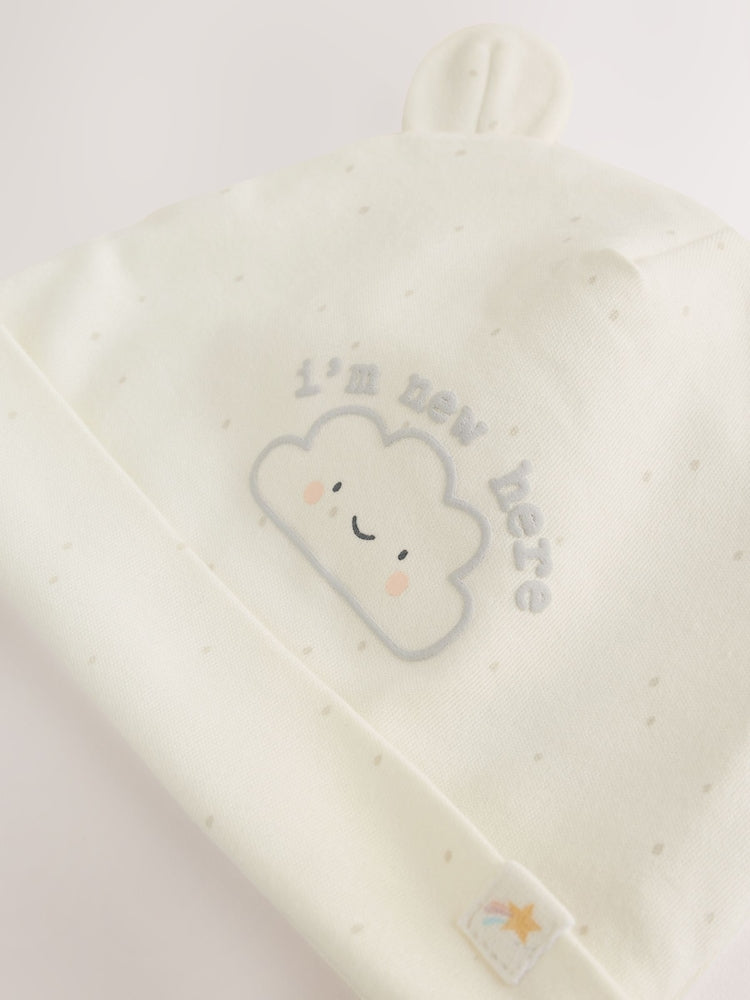 Neutral Im New Here Sleepsuit And Hat Set (0-9mths)
