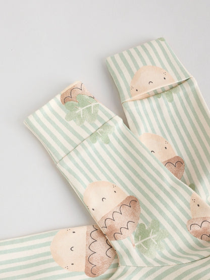 Cream Autumn Pumpkin Two Way Zip Footless Baby Sleepsuits